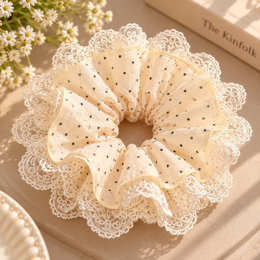 Lace Confetti Oversized Scrunchie
