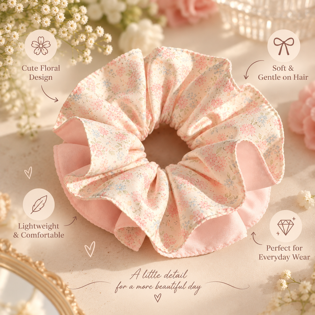 Cottage Bloom Oversized Scrunchie