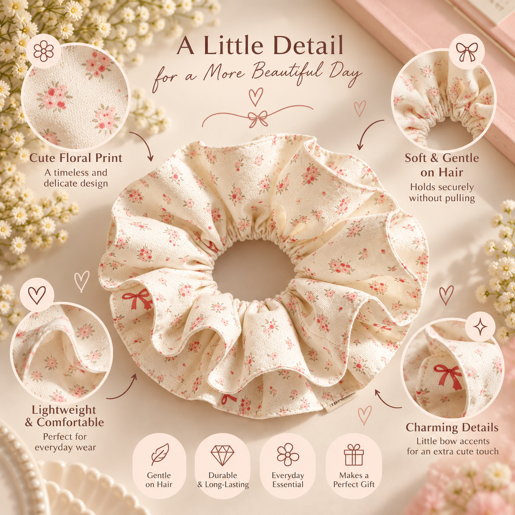 Cottage Bloom Oversized Scrunchie