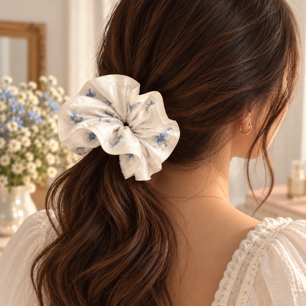 Cottage Bloom Oversized Scrunchie