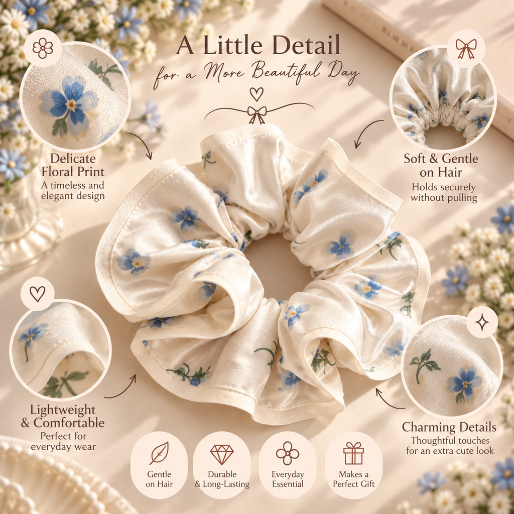 Cottage Bloom Oversized Scrunchie