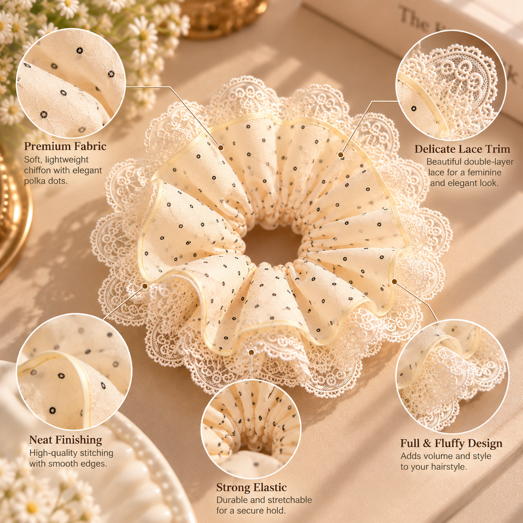 Lace Confetti Oversized Scrunchie