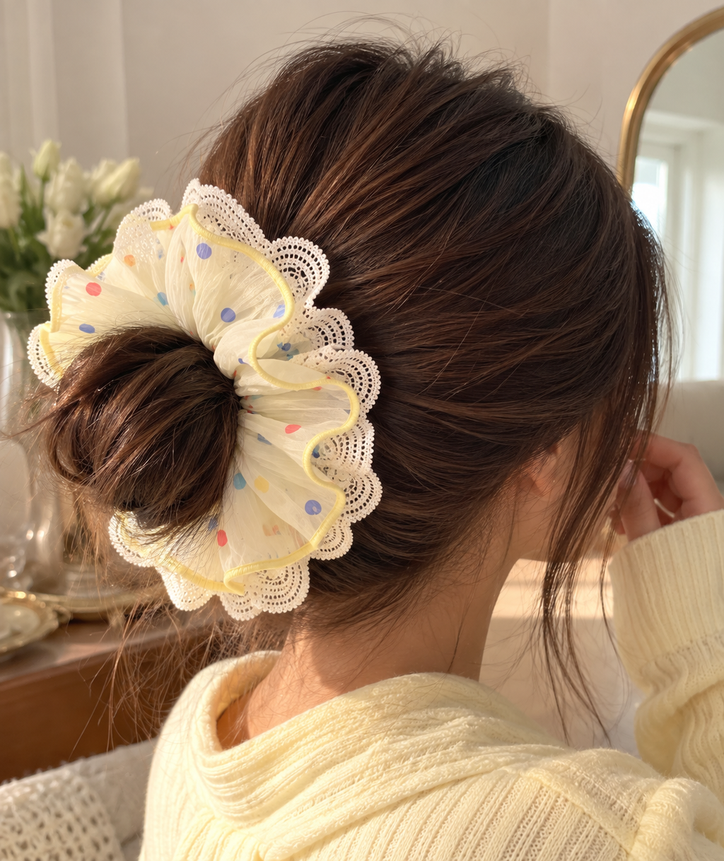 Lace Confetti Oversized Scrunchie