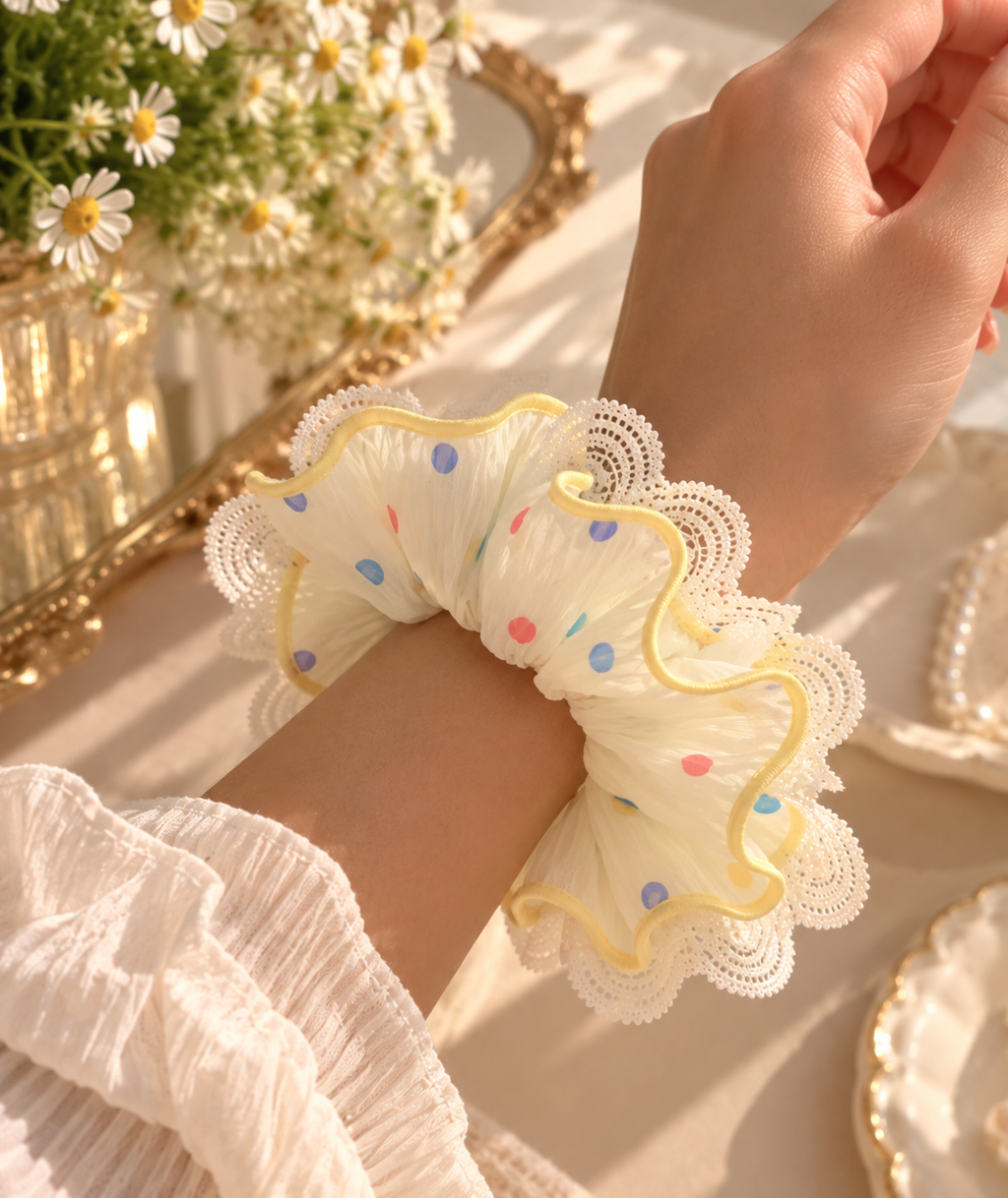 Lace Confetti Oversized Scrunchie