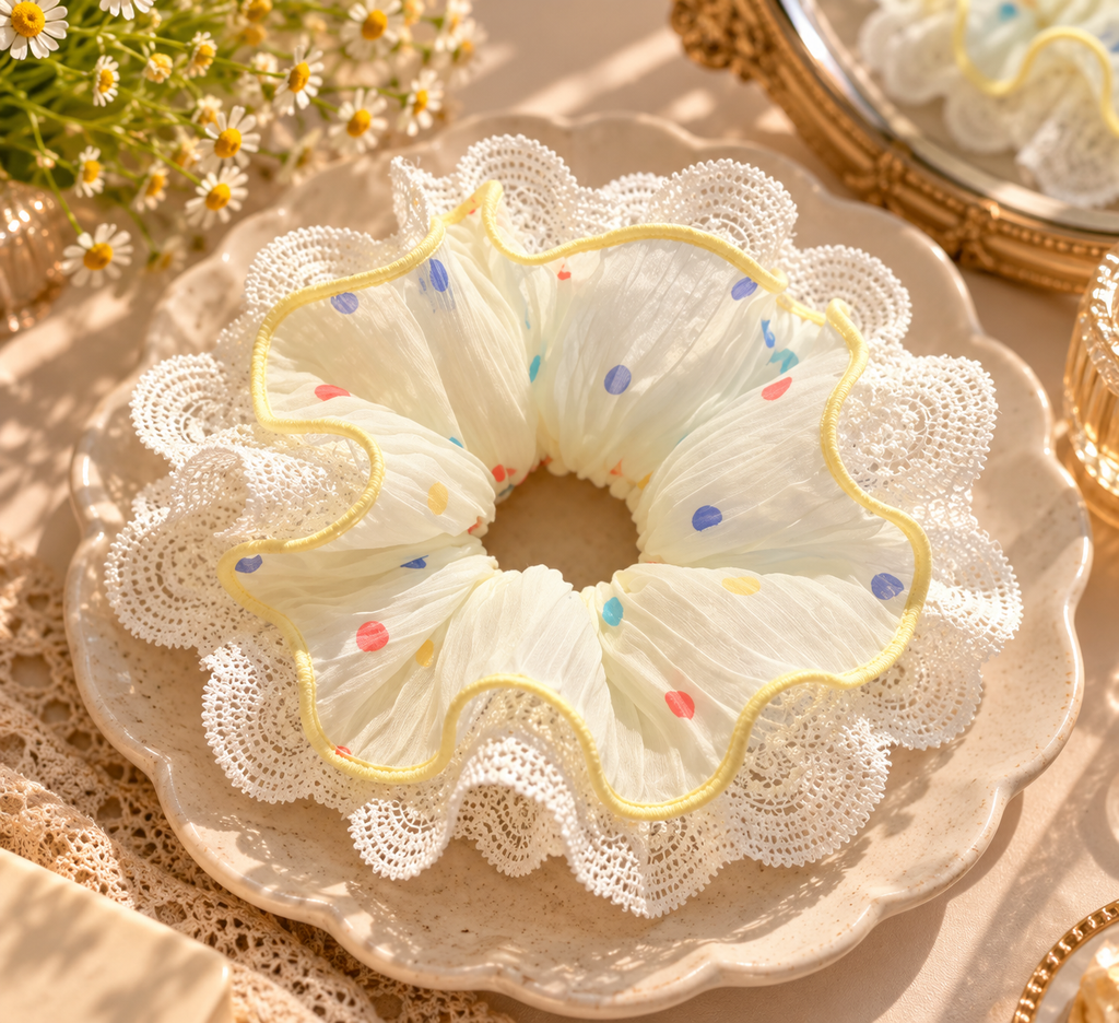 Lace Confetti Oversized Scrunchie